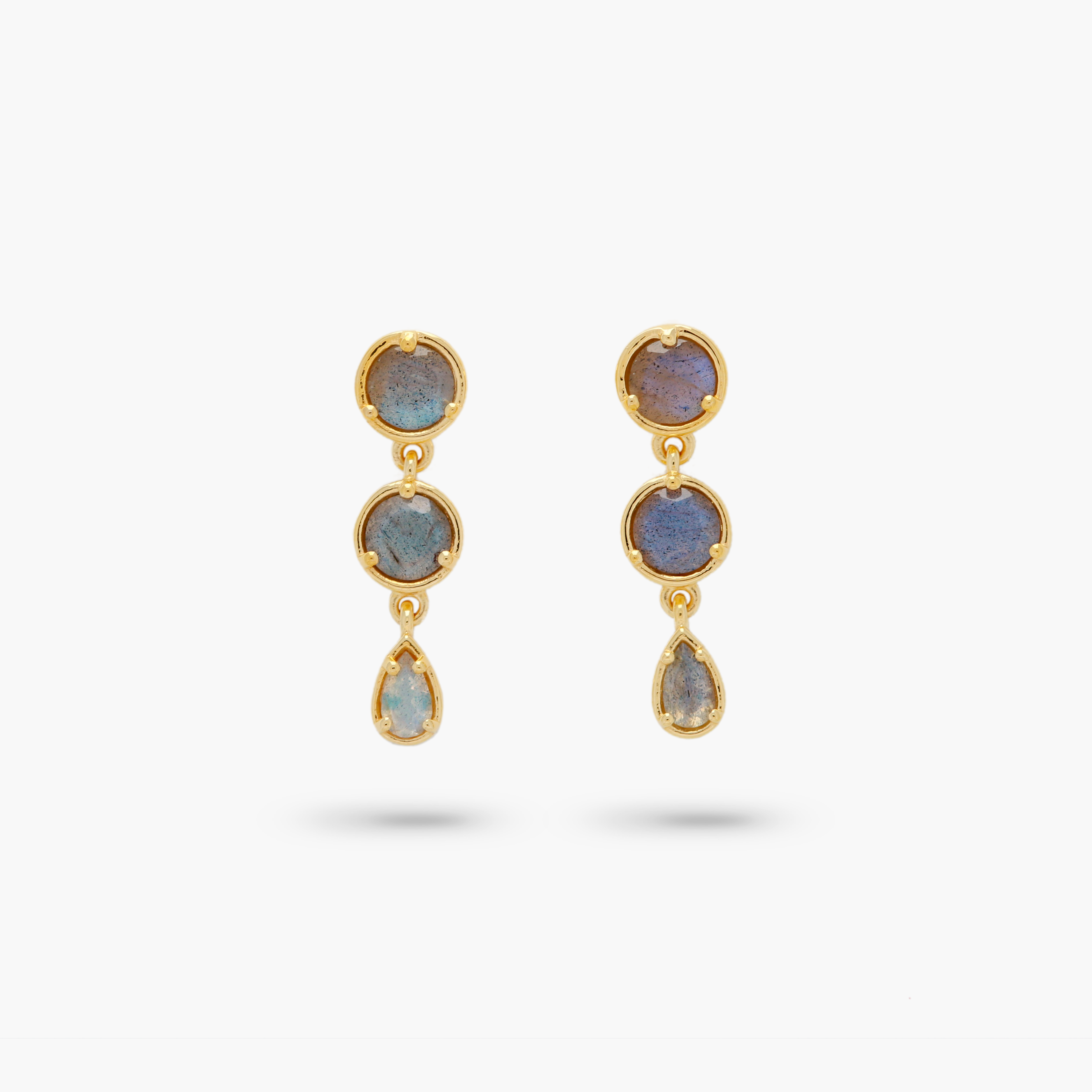 Amare Wear Gold Vermeil Labradorite Mini Dangle Earrings