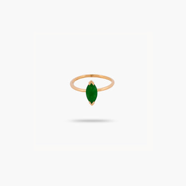 Amare Wear Green Onyx Marquise Solitaire Ring