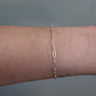 Cable chain with textured silver and gold-filled links