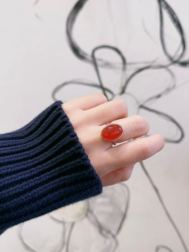 modelshot_All Gender Silver Cocktail Red Onyx Stone Ring
