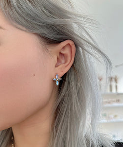 Amare Wear Marquise Flower Labradorite Earring Studs