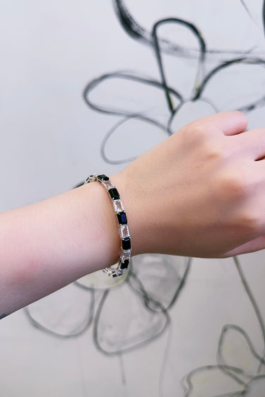 modelshot_Men's • All Gender: Black Onyx & White Topaz Stone Cuff