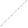SIlver chain with pretzel shaped links on white background