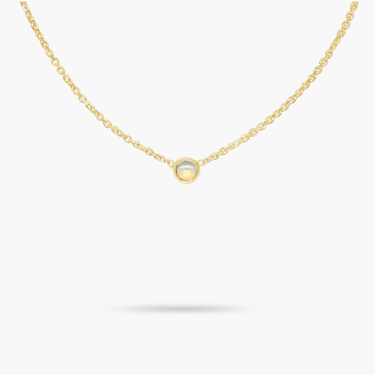 Birthstone Necklace October - Opal 14K Gold Necklace