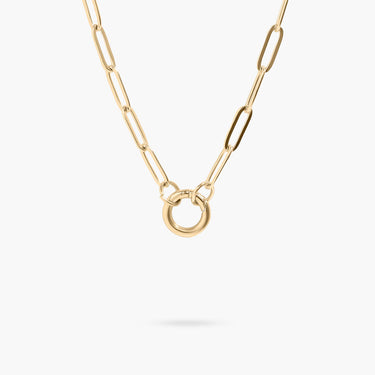 Stainless Steel Paperclip Necklace with Charm Clasp