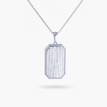 Men’s Collection Textured with white topaz tag