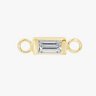 14k Yellow Gold Baguette Diamond Charm, April
