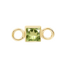 14k Square Peridot Bezel Set Stationary Charm