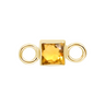14k Square Citrine Bezel Set Stationary Charm