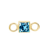 14k Square Blue Topaz Bezel Set Stationary Charm