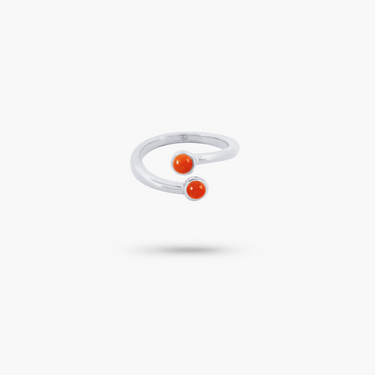 Amare Wear Dual Carnelian Coil Ring Silver