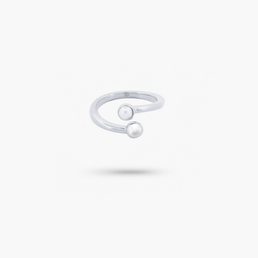 Amare Wear Dual Freshwater Pearl Coil Silver Ring