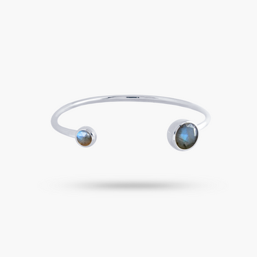 Amare Wear Labradorite Silver Handcuff Bracelet