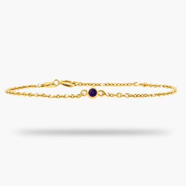 Solitaire Birthstone 14K Gold Bracelet