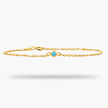 Solitaire Birthstone 14K Gold Bracelet