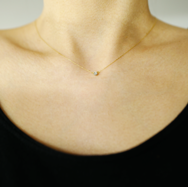 Timeless Bare Natural Diamond 18K Gold Necklace