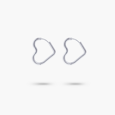 Titanium Heart Hoop Earrings silver