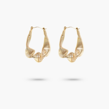 Titanium Long Wave Hoop Earrings