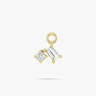 Amare Wear 14K Natural Diamond Dangle Charm .4 carats, duo diamonds