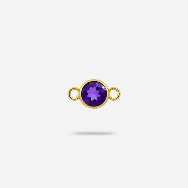 Amethyst connector charm, round faceted stone