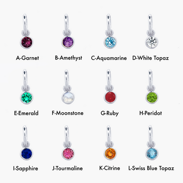 Amare Wear Celebration Bezel Set Birthstone Charms silver
