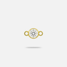 A smaller natural diamond charm encased with yellow gold