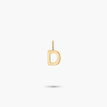 Mini 14K alphabet dangle charm initial D.