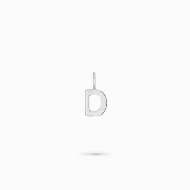 Mini sterling silver alphabet initial version D.