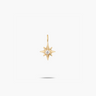 A 14k yellow gold north star charm with a natural diamond.