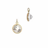 4mm white topaz dangle charm round