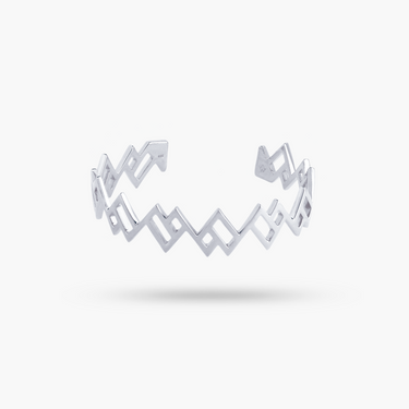 Silver bracelet on a pure white background