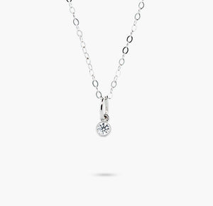 AMARE WEAR White Topaz April Birthstone Necklace Silver
