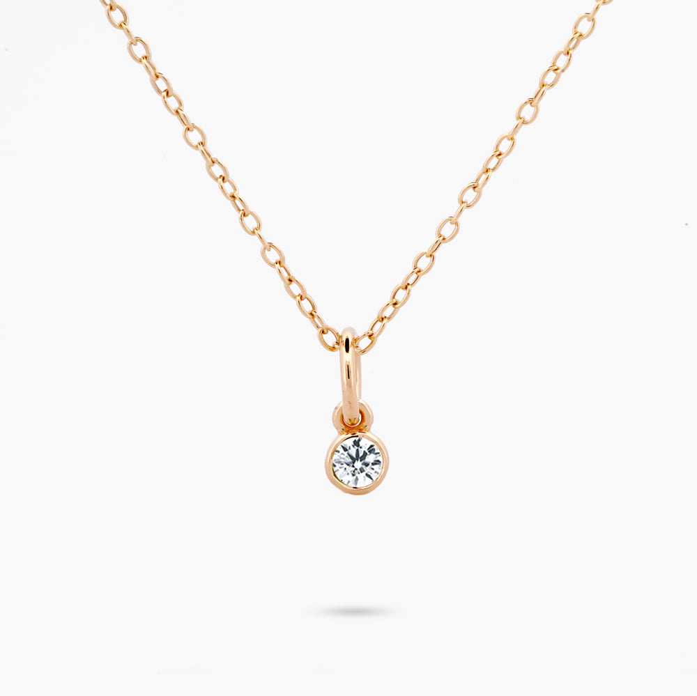 AMARE WEAR White Topaz April Birthstone Necklace