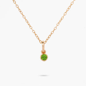 Celebration Bezel Set Necklace - Peridot Gold vermeil