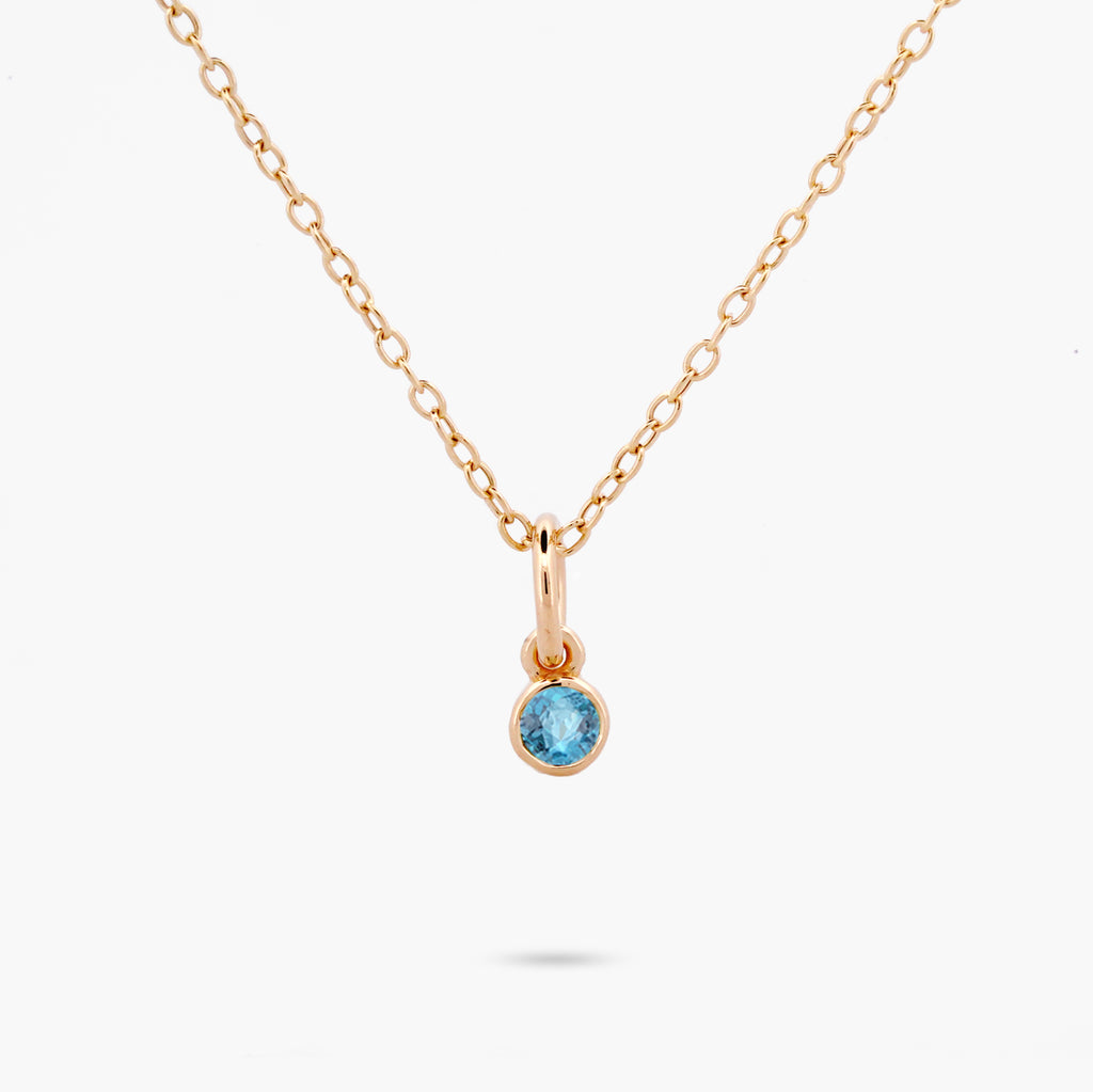 Amare Wear Bezel Set Celebration Aquamarine Necklace