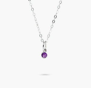 Celebration Bezel Set Necklace - Amethyst