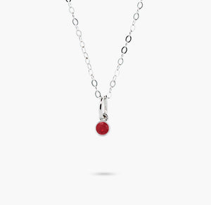 Celebration Bezel Set Necklace - Ruby Silver