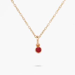 Celebration Bezel Set Necklace - Ruby Gold vermeil