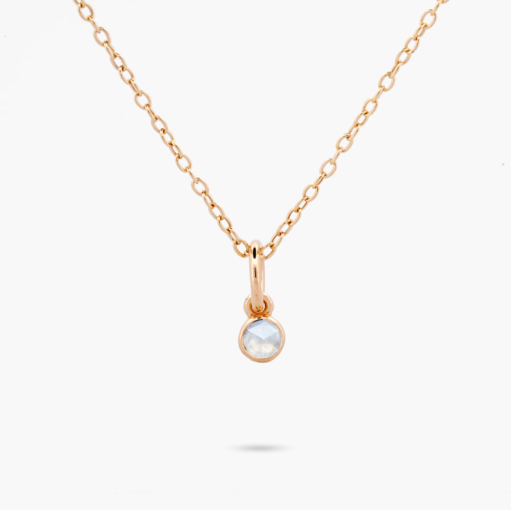 Celebration Bezel Set Necklace - Moonstone Gold vermeil