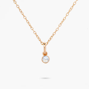 Celebration Bezel Set Necklace - Moonstone Gold vermeil