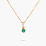 Celebration Bezel Set Necklace - Emerald Gold vermeil