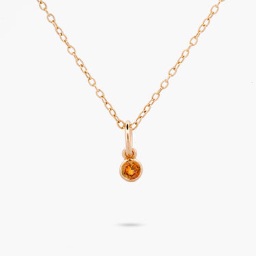 Celebration Bezel Set Necklace - Citrine Gold vermeil