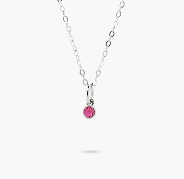 Celebration Bezel Set Necklace - Pink Tourmaline Silver