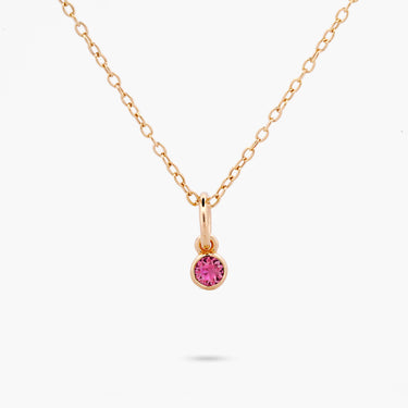 Celebration Bezel Set Necklace - Pink Tourmaline Gold vermeil