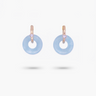 Amare Wear Oriental Inspired Freshwater Pearl Hoops and Aquamarine Earrings