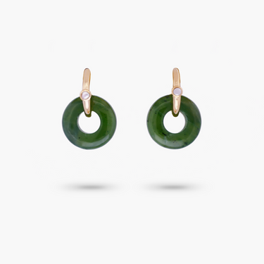 Amare Wear Oriental Inspired Freshwater Pearl and Rare Jade Multi-way Earrings