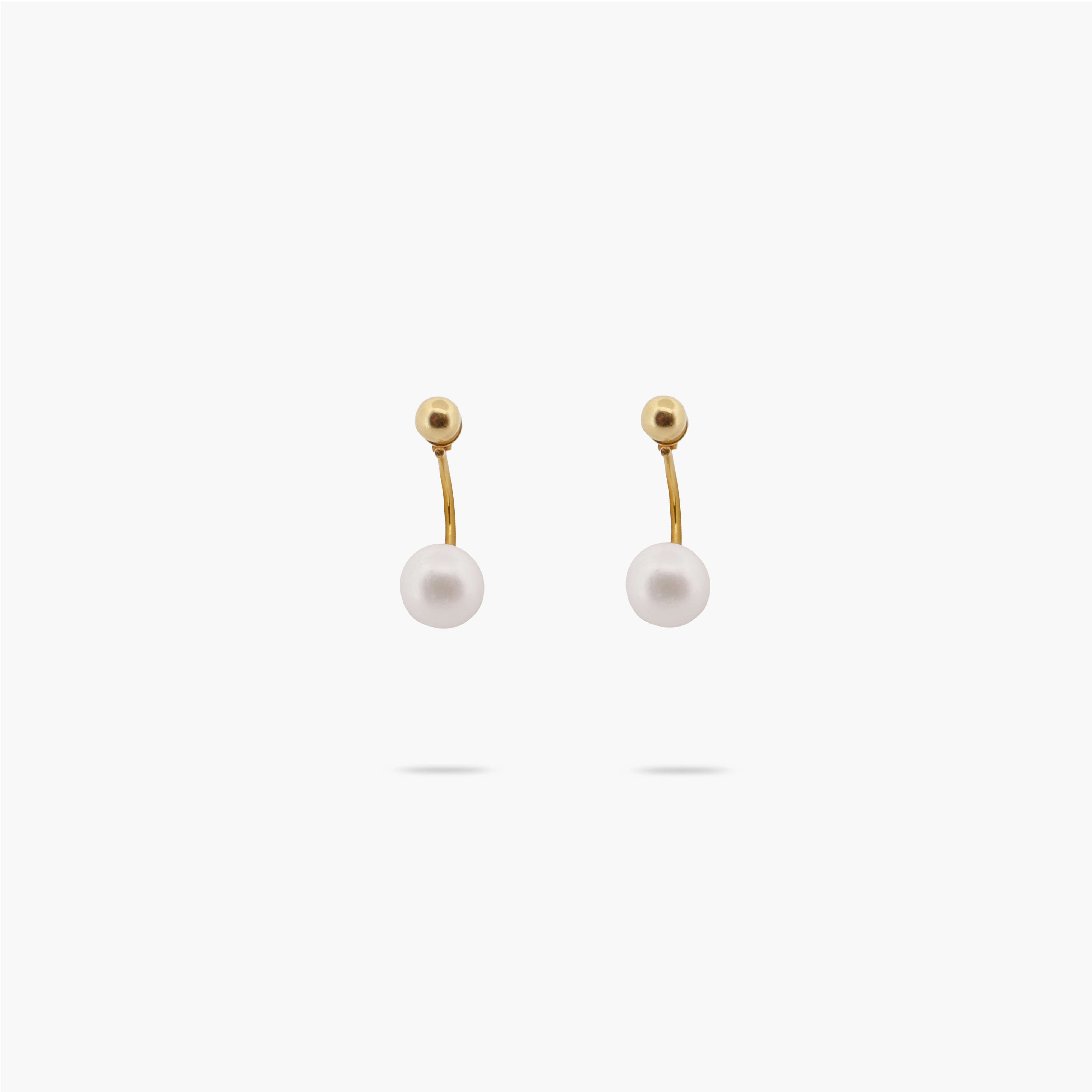 Small Curved Freshwater Pearl Drop Earrings