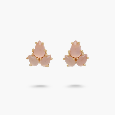 Amare Wear Rose Quartz Cluster Studs