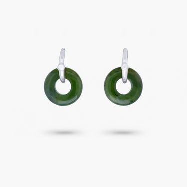 Amare Wear Oriental Inspired Freshwater Pearl and Rare Jade Multi-way Earrings Silver