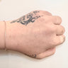 Slim cubic box links in sterling silver on model hand